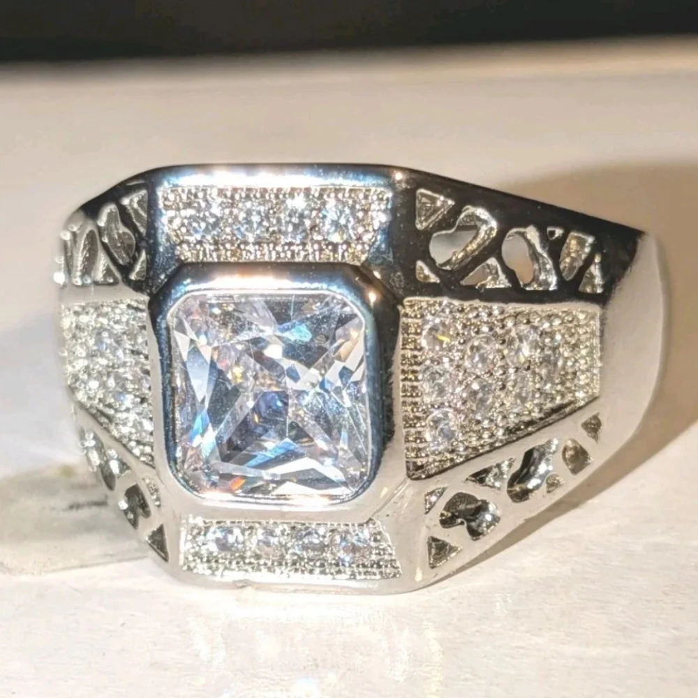 4 Ct Shiny Classic Men's Lab Created Diamond 925 Silver Wedding Band Ring Sz 12